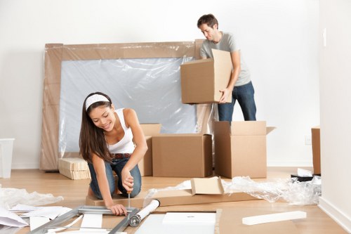 Local furniture removals service in Clapham on a residential street