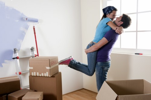 Packing office equipment for a business move in Clapham