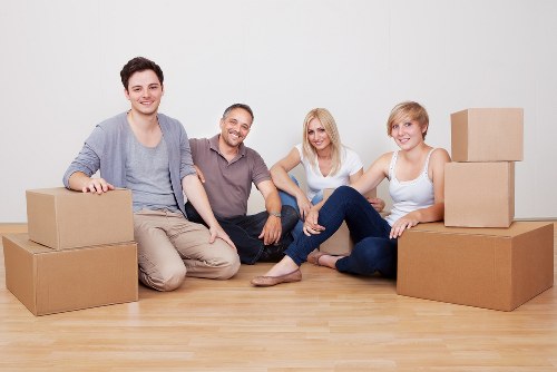 Removal team handling a house move near Clapham Common