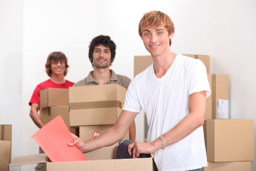 Clapham moving van transporting furniture through a residential street